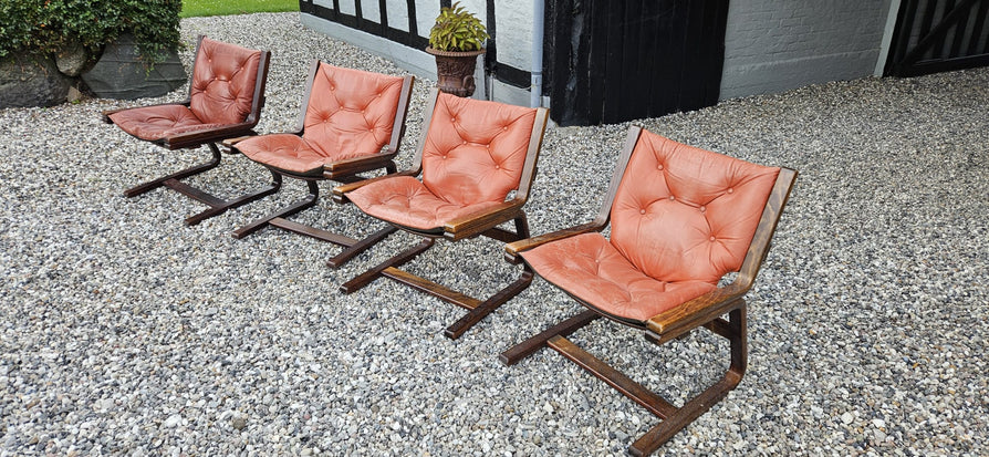 Norwegian Cantilever Chair in Leather