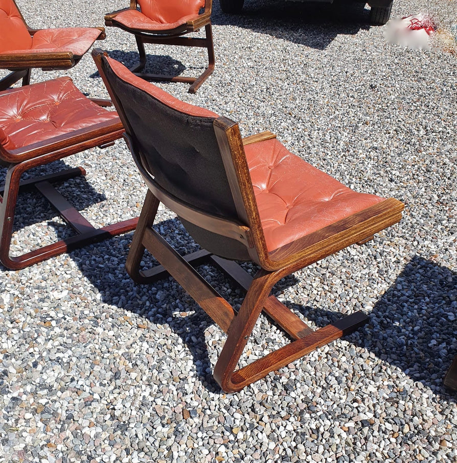 Norwegian Cantilever Chair in Leather