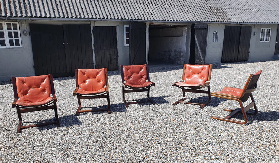 Norwegian Cantilever Chair in Leather