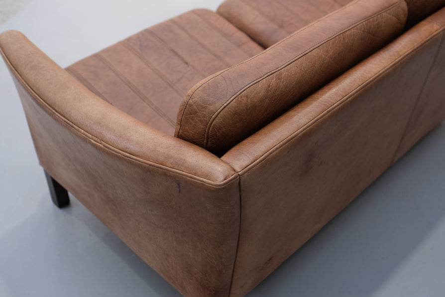 Danish Two-Seater Sofa in Mushroom Leather