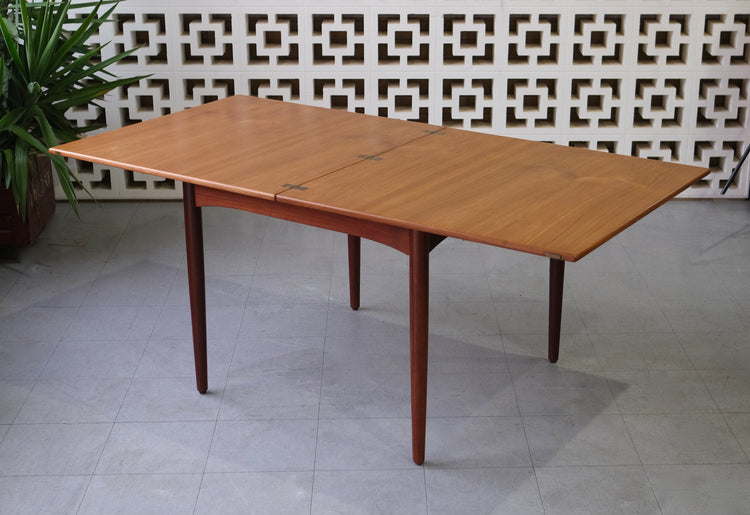 Danish Folding Extension Dining Table in Teak