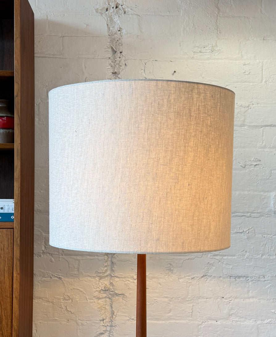 Danish Floor Lamp in Teak & Brass