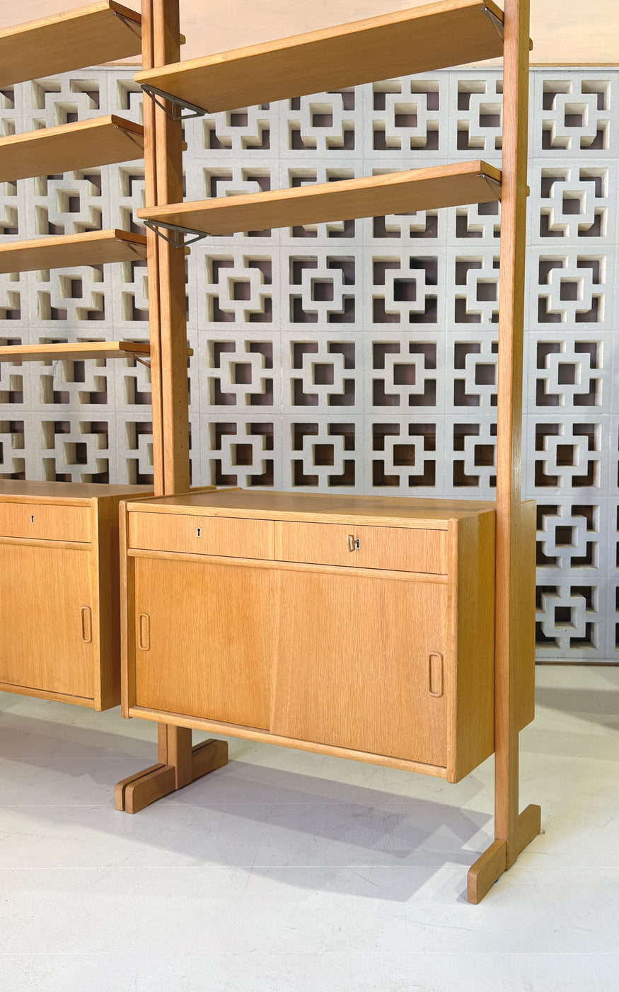 Pair of Standalone Swedish Bookcase Units in Oak