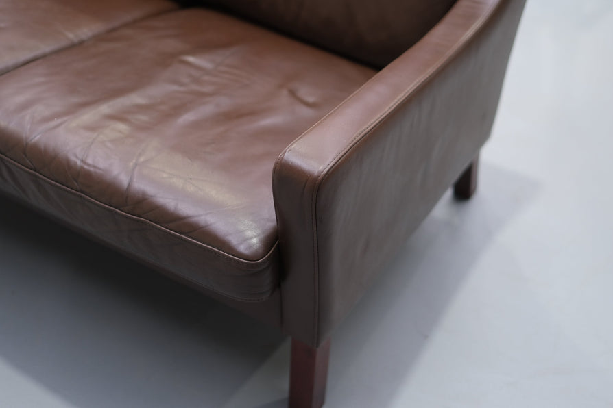 Danish Two-Seater in  Brown Leather