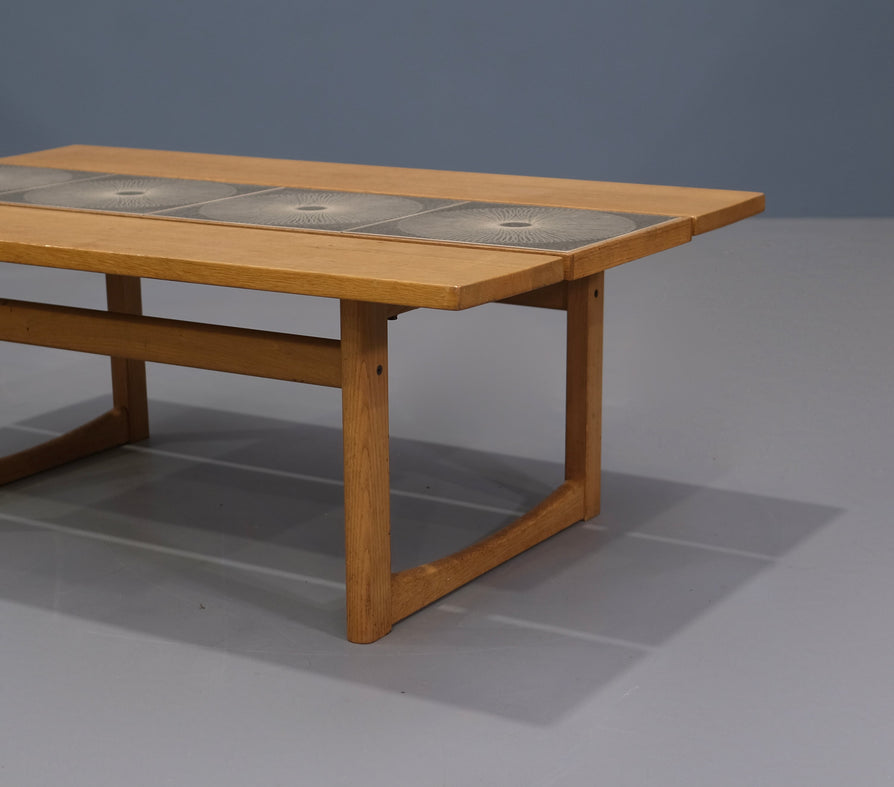 Danish Coffee Table in Oak and with a Tile Strip