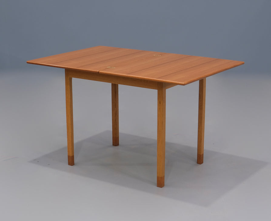 Danish Folding Extension Dining Table in Teak & Oak