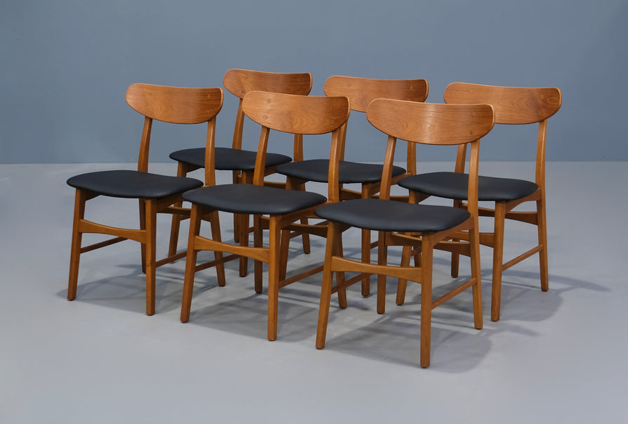 Six Jelly Bean Danish Dining Chairs