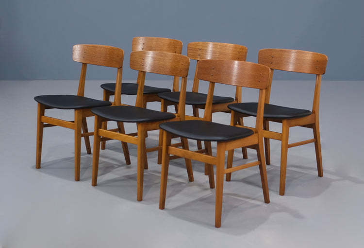 Six Spade-Back Farstrup Dining Chairs