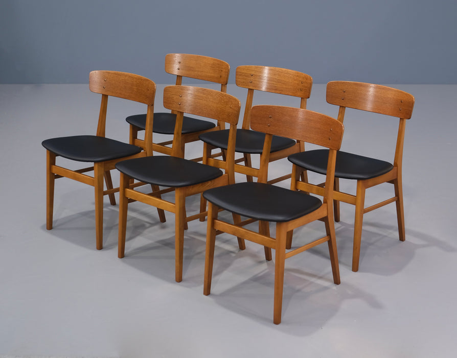 Six Spade-Back Farstrup Dining Chairs