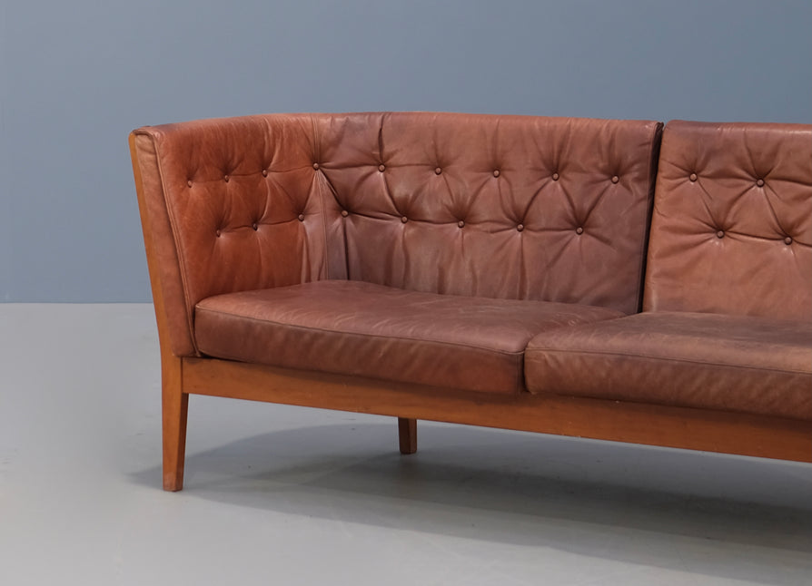 Stouby "Monica" Sofa in a Red-Brown Leather