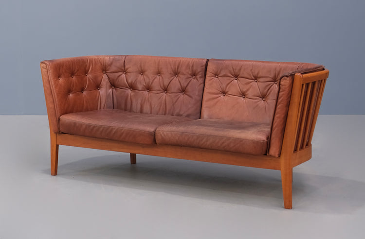 Stouby "Monica" Sofa in a Red-Brown Leather