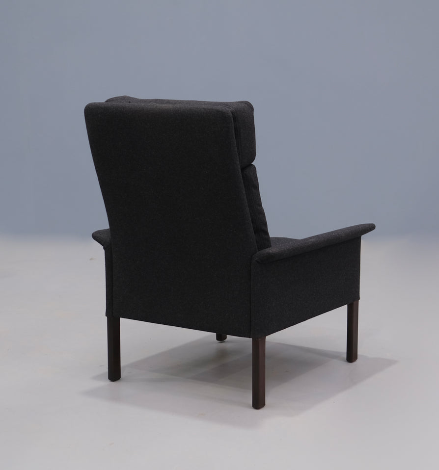 High-Back Hans Olsen Chair in Wool