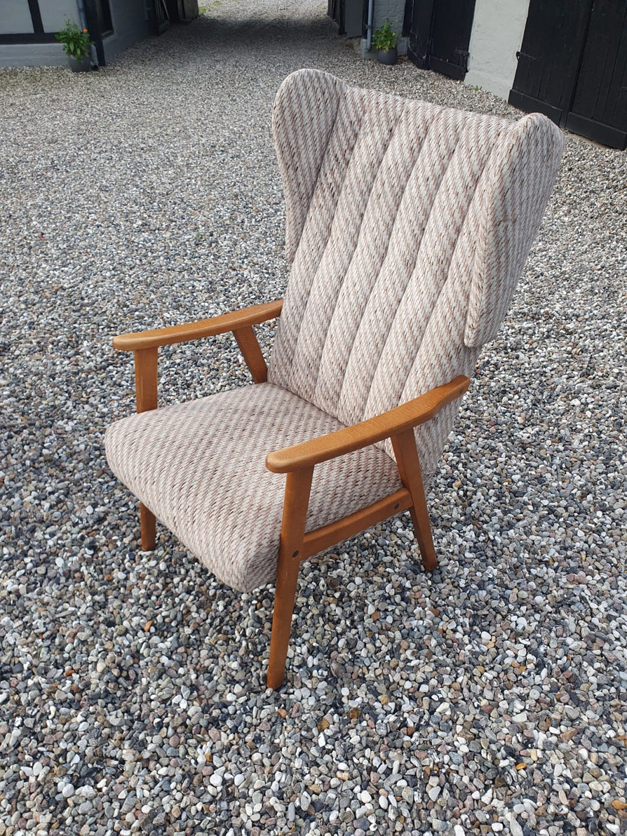 Danish Wing-Back Easy Chair in Wool