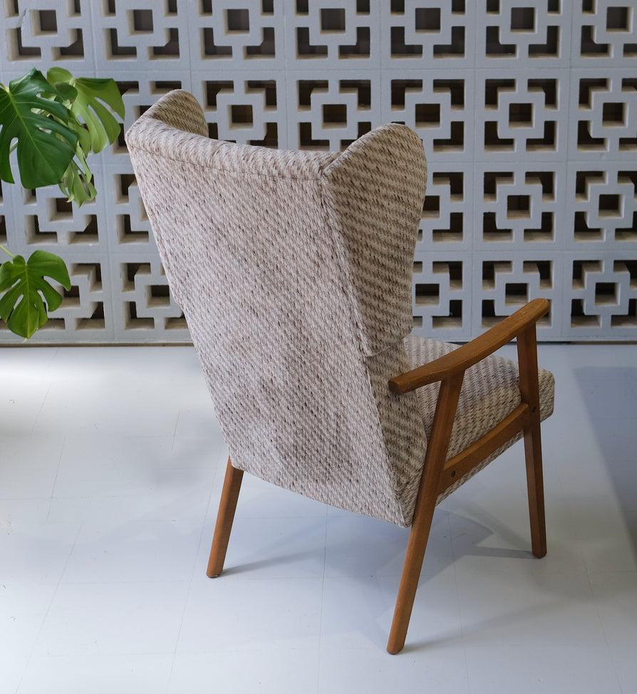 Danish Wing-Back Easy Chair in Wool