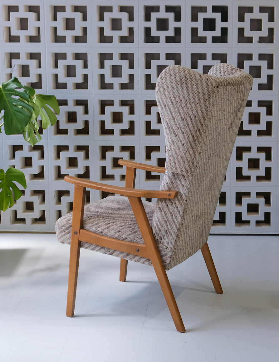 Danish Wing-Back Easy Chair in Wool