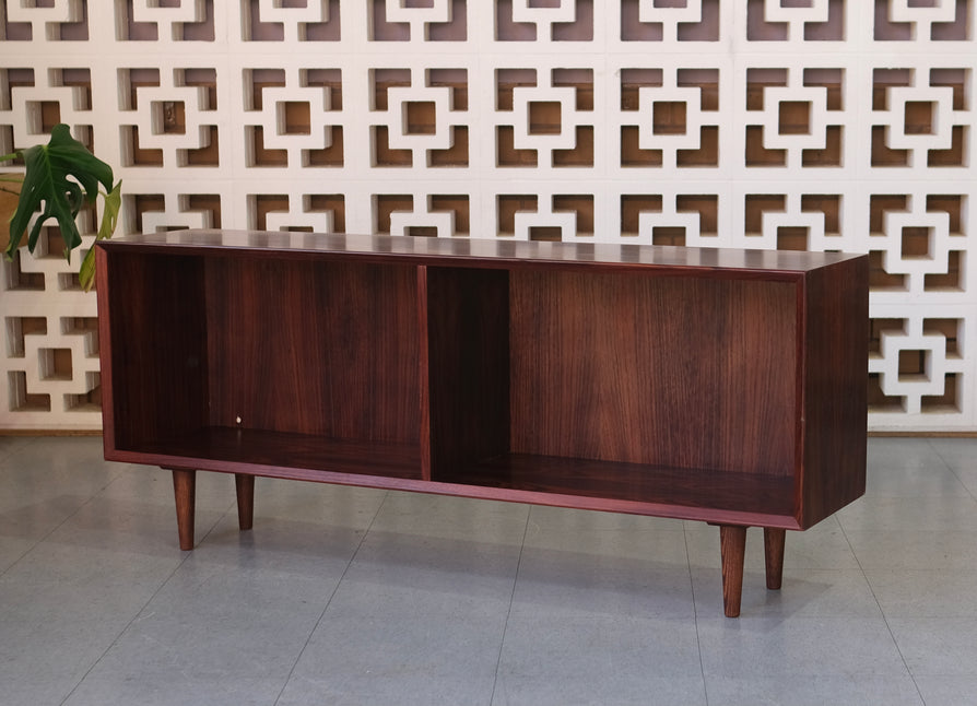 Low-Profile Danish Bookcase / Record Stand in Rosewood