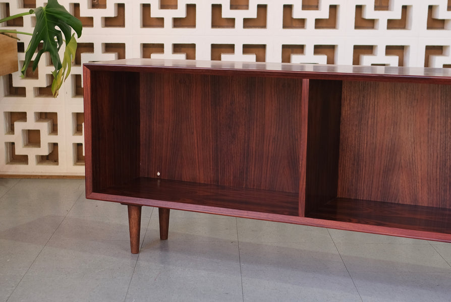 Low-Profile Danish Bookcase / Record Stand in Rosewood