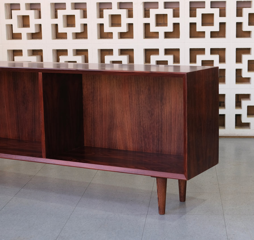 Low-Profile Danish Bookcase / Record Stand in Rosewood