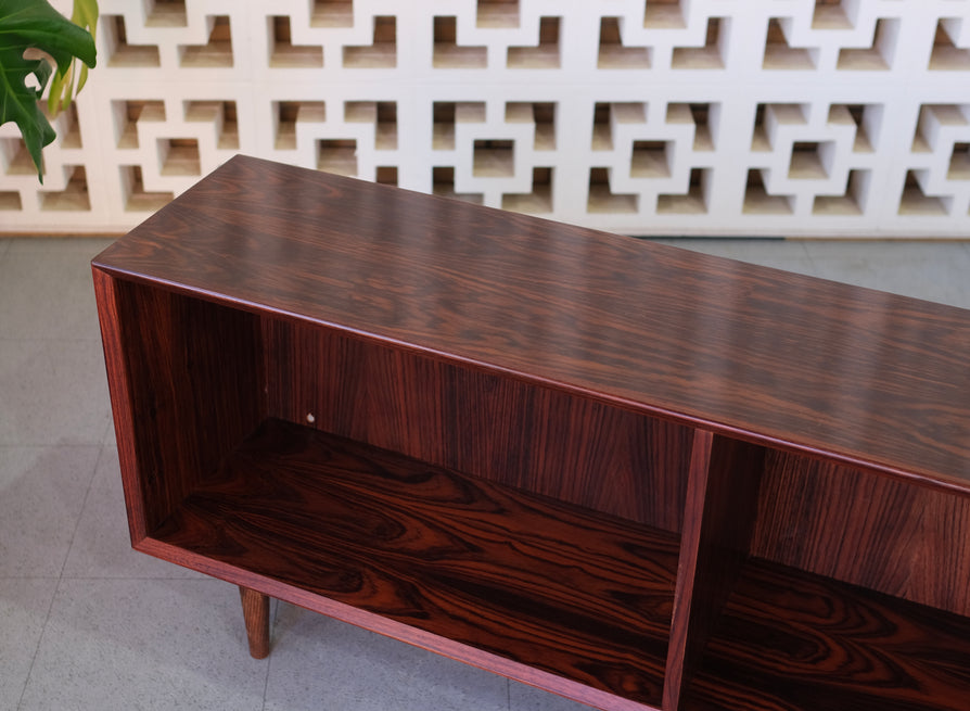 Low-Profile Danish Bookcase / Record Stand in Rosewood