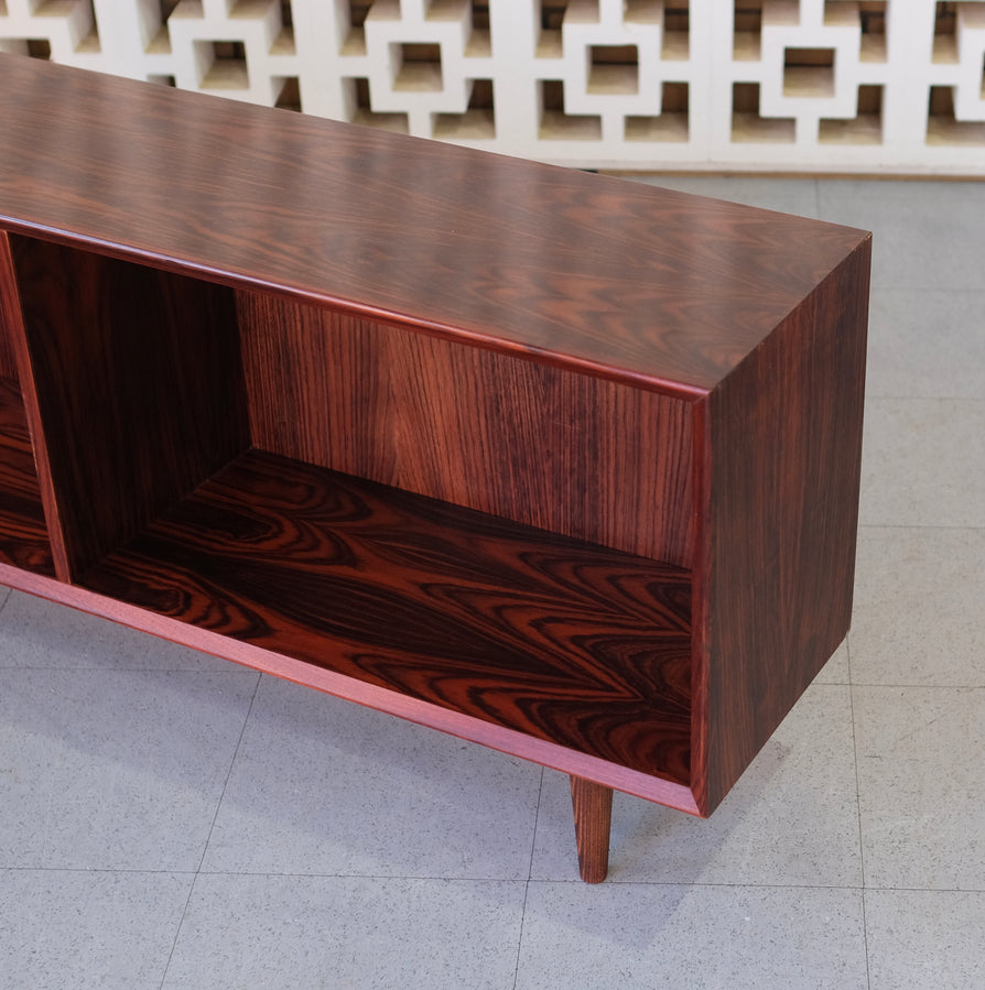 Low-Profile Danish Bookcase / Record Stand in Rosewood