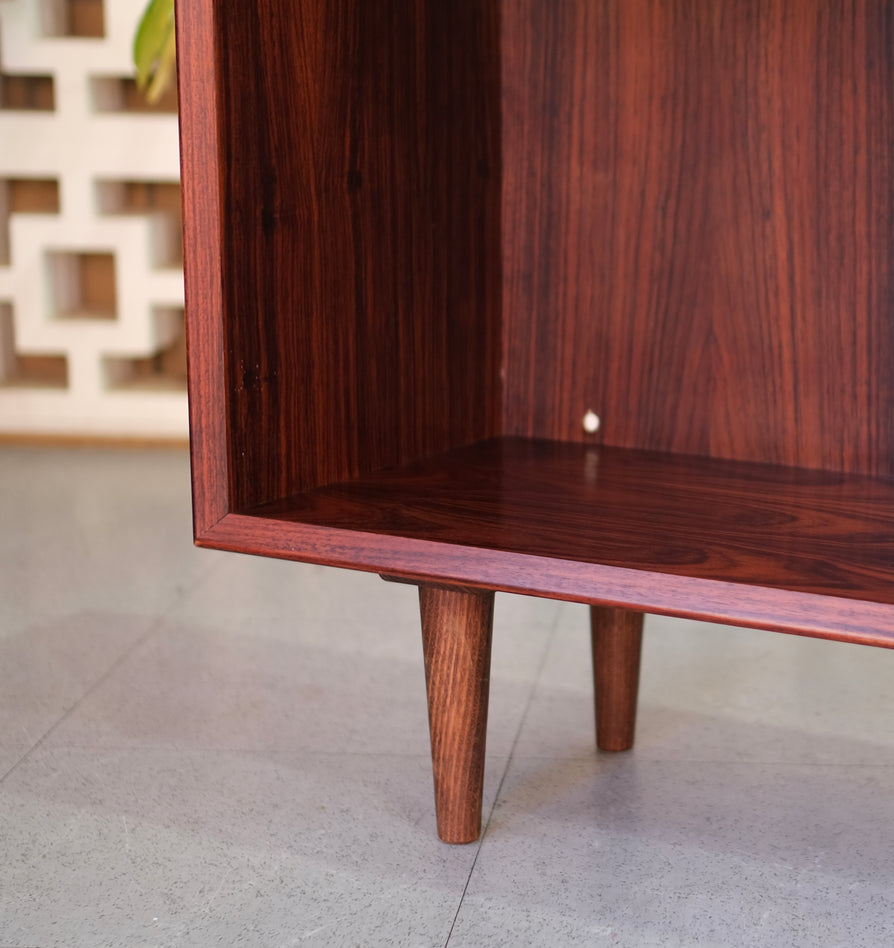 Low-Profile Danish Bookcase / Record Stand in Rosewood