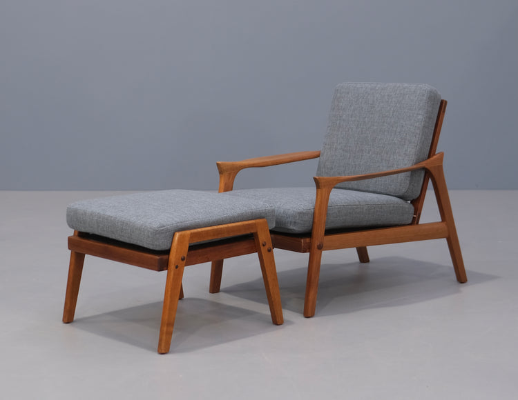 Danish Deluxe "INGA" Chair and Footstool