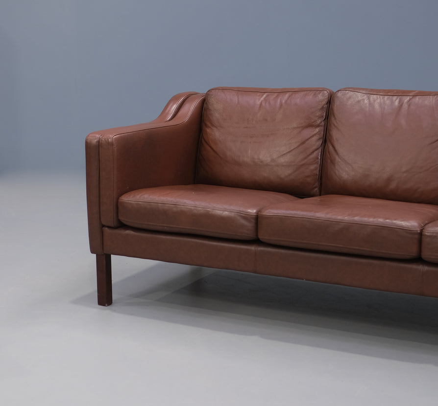 Three Seater Sofa in Brown Leather