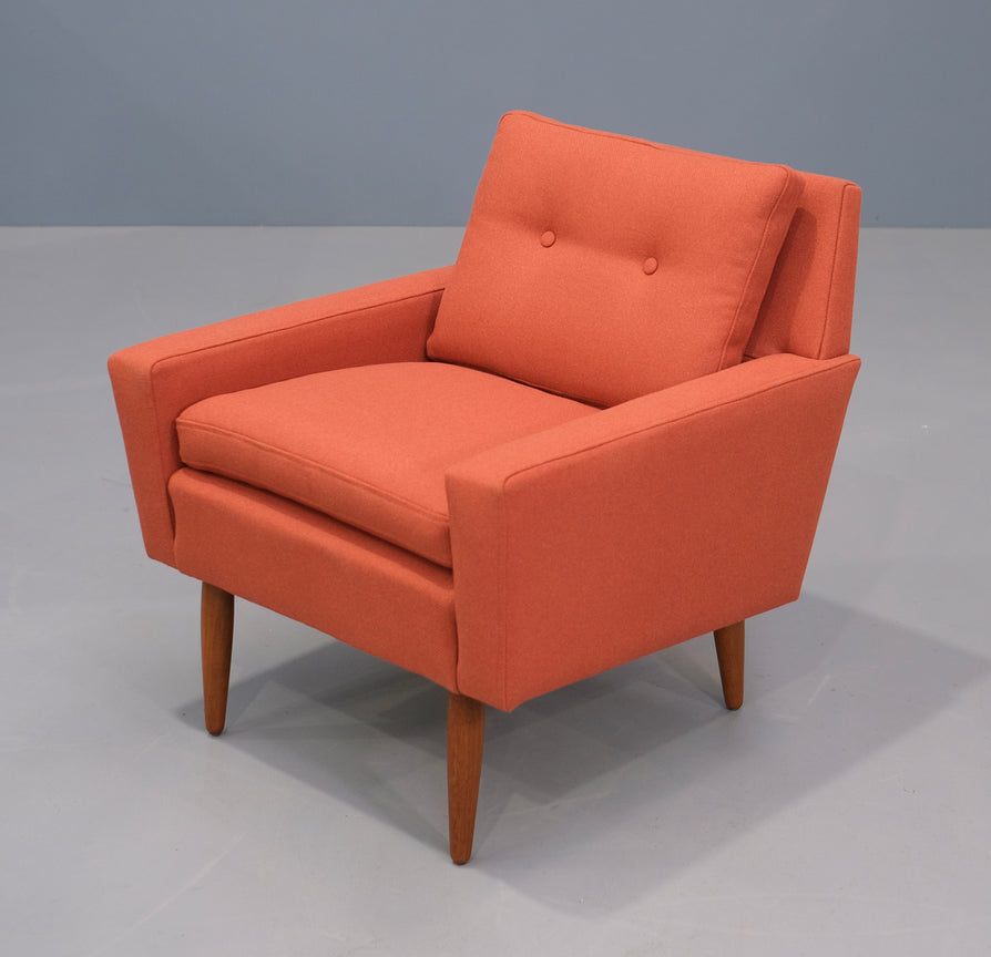 Danish Lounge Chair in New Fabric