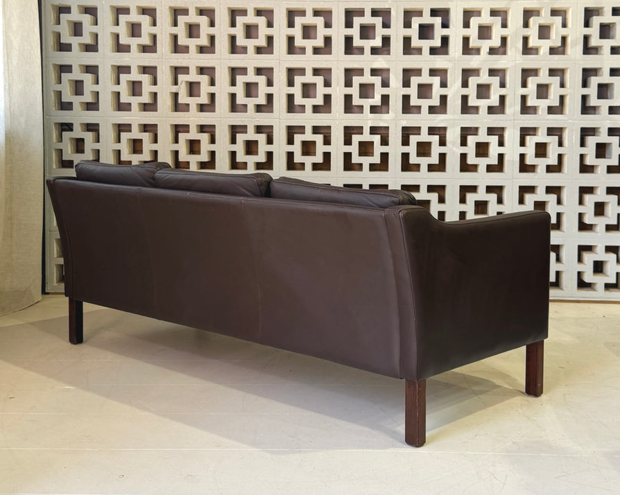 Danish Three-Seater Sofa in Leather