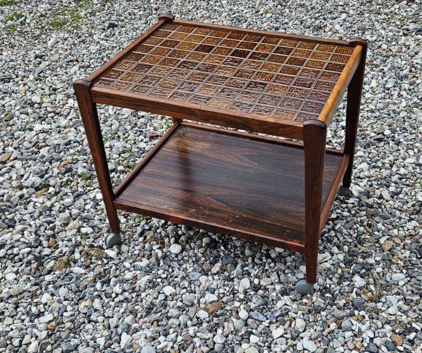 Danish Mobile Serving Trolley Cart In Rosewood