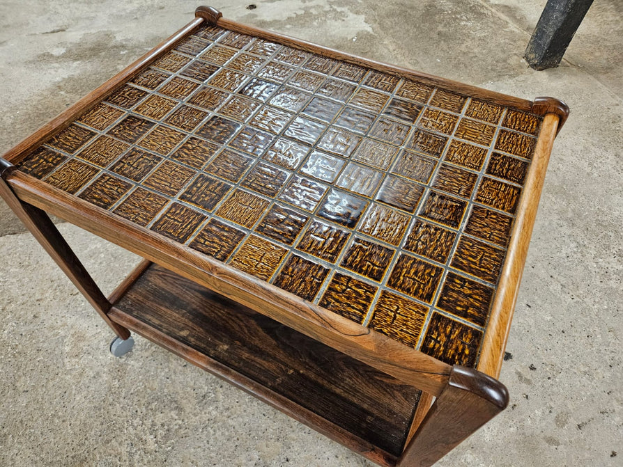 Danish Mobile Serving Trolley Cart In Rosewood