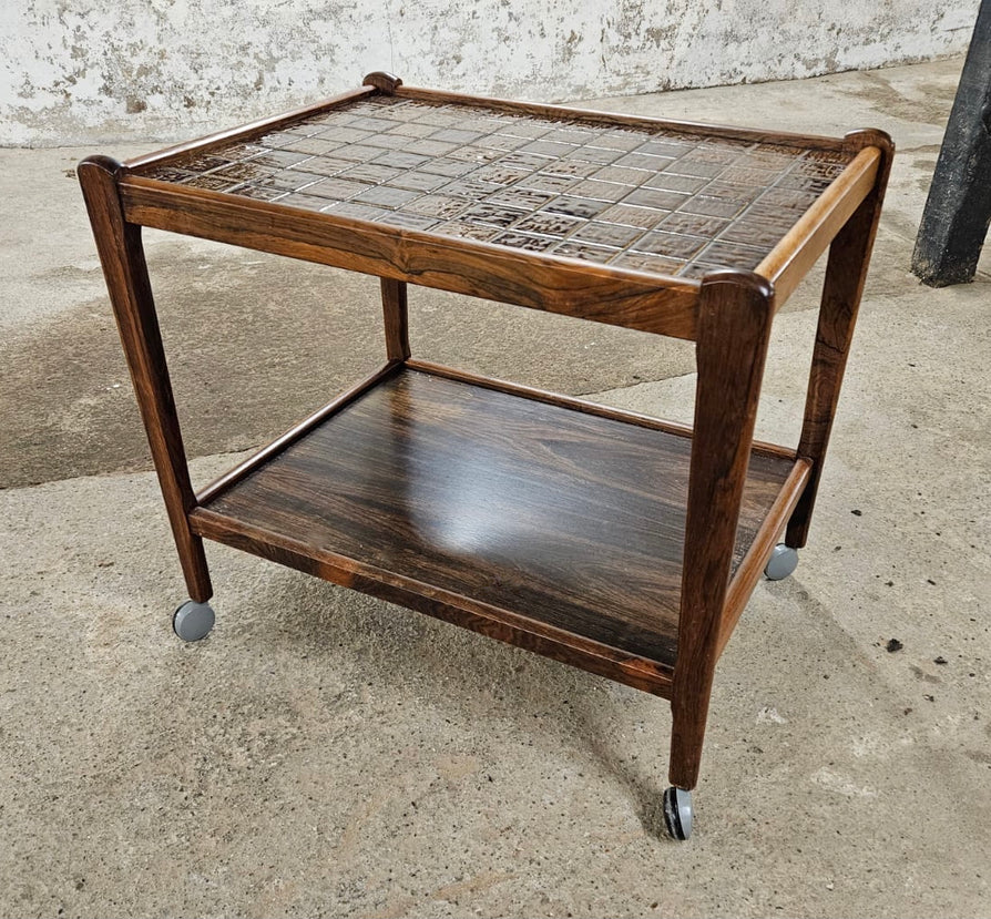 Danish Mobile Serving Trolley Cart In Rosewood