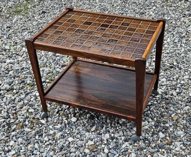 Danish Mobile Serving Trolley Cart In Rosewood