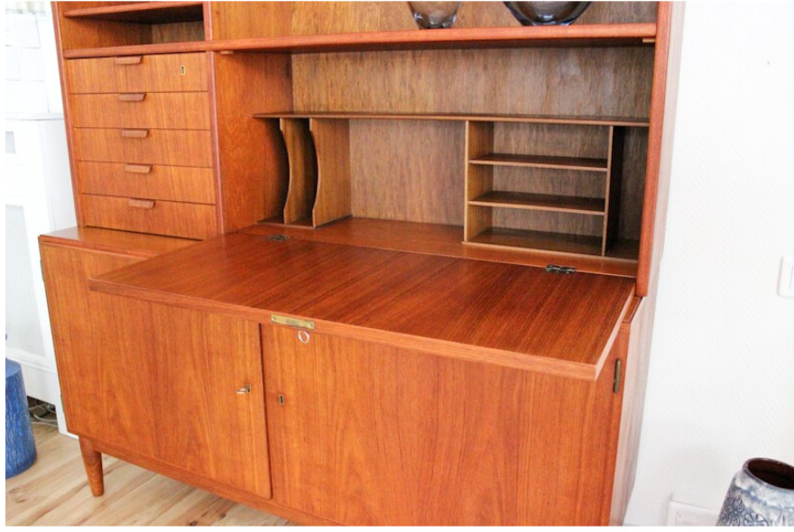 Danish Bookcase / Desk Unit in Teak