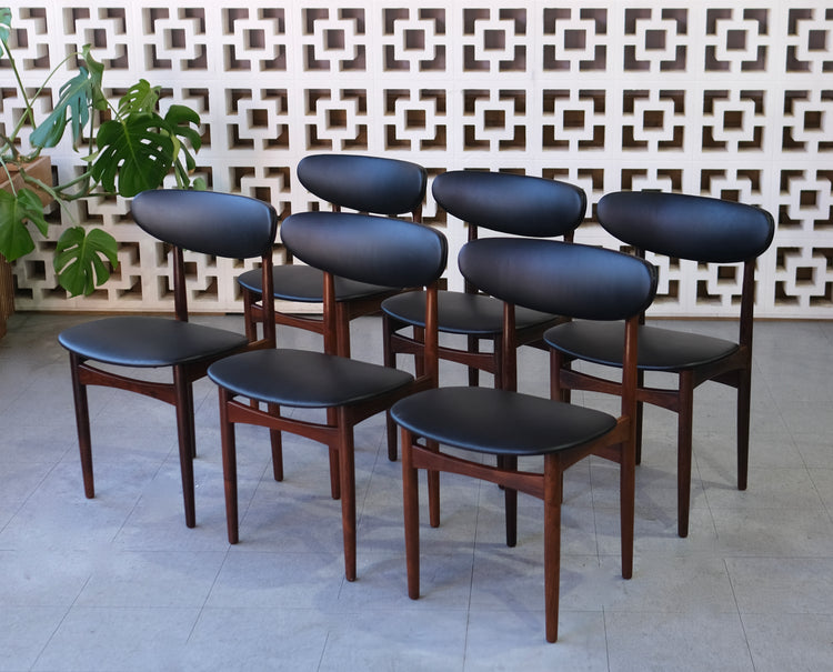 Six Danish Dining Chairs in Rosewood