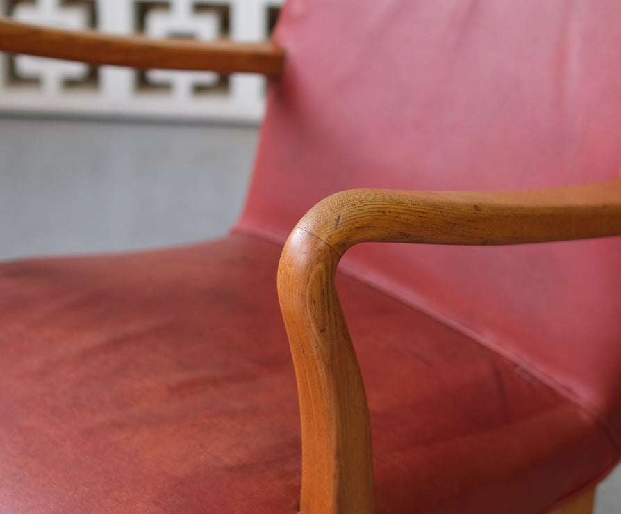 Ole Wanscher Lounge Chair in Oak & Original Leather