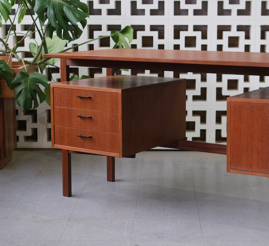 Mid-Century Floating Top Writing Desk
