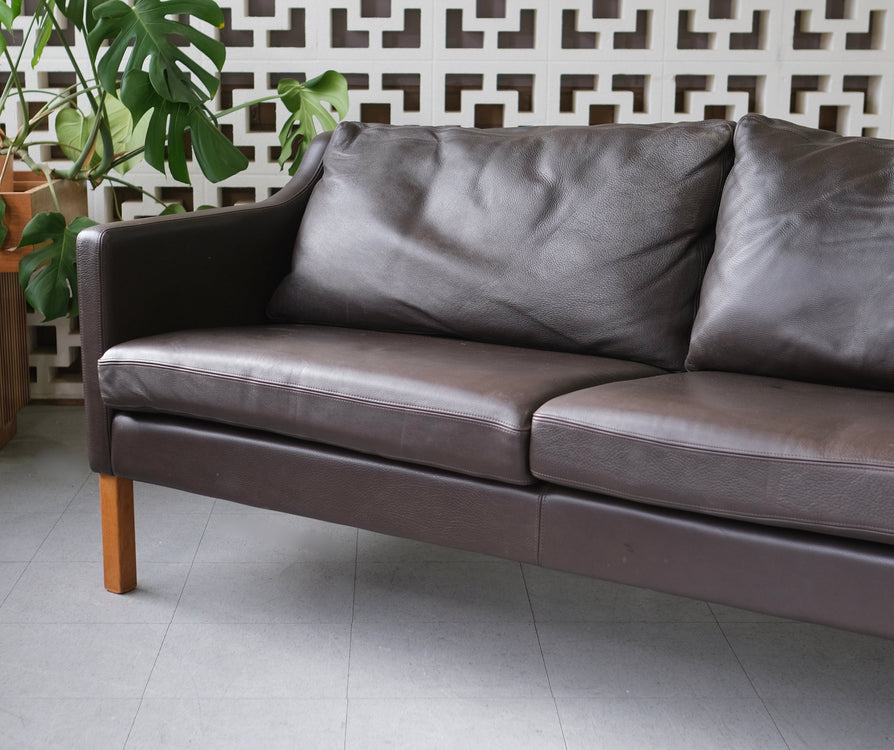 Danish 2.5 Seater in Brown Leather