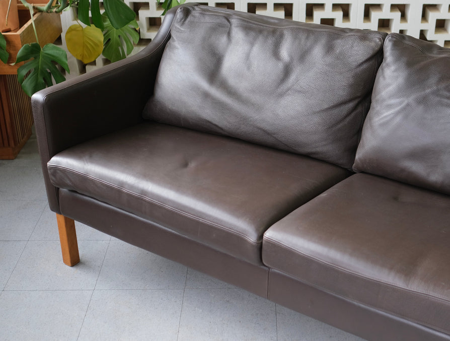 Danish 2.5 Seater in Brown Leather