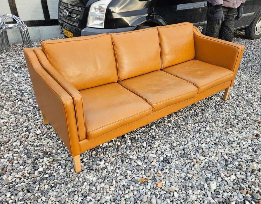 Three-Seater Sofa in Tan Leather