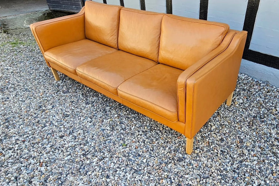 Three-Seater Sofa in Tan Leather