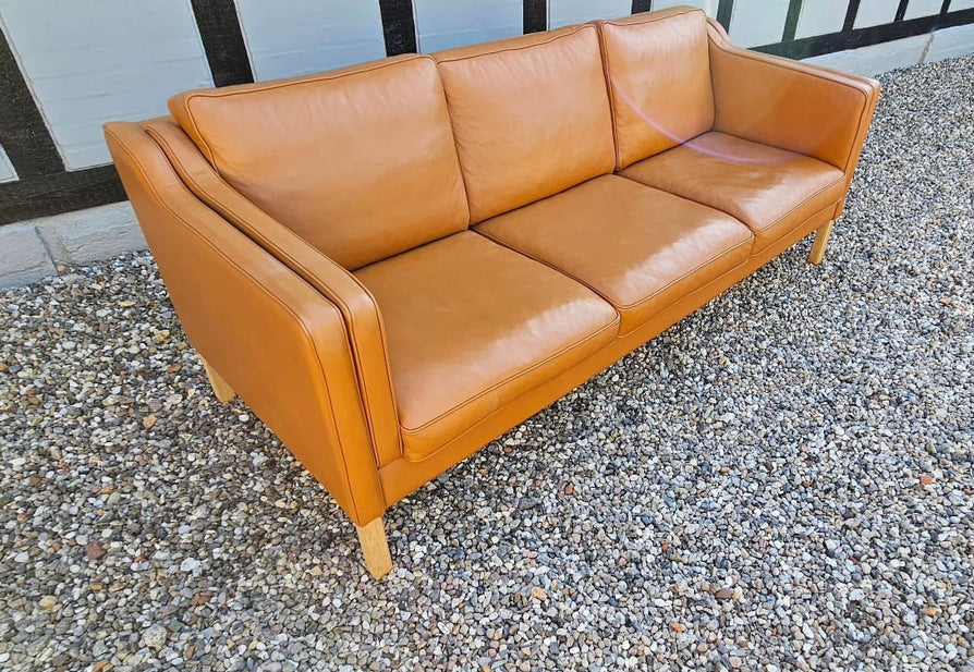 Three-Seater Sofa in Tan Leather