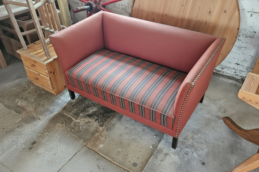 1950s Danish Box Sofa in Original Wool