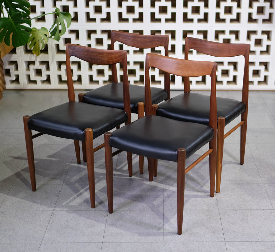 Four TH Brown Dining Chairs in Blackwood