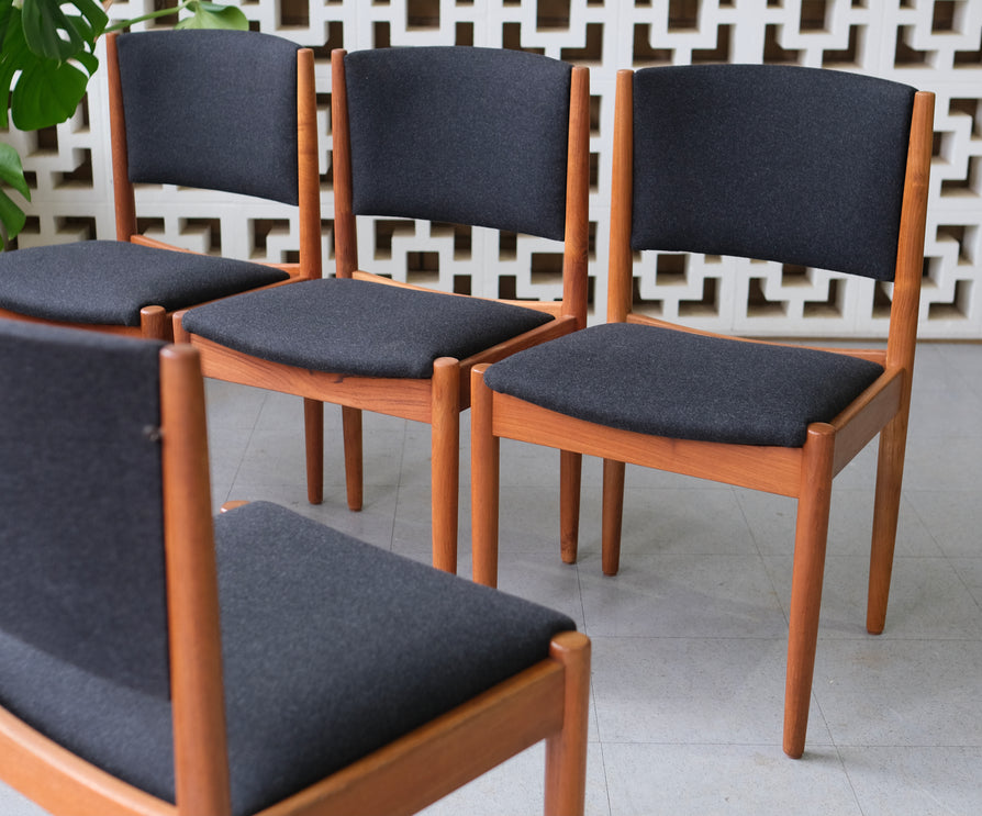 Four Mid-Century Dining Chairs in Teak