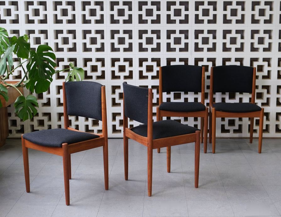 Four Mid-Century Dining Chairs in Teak