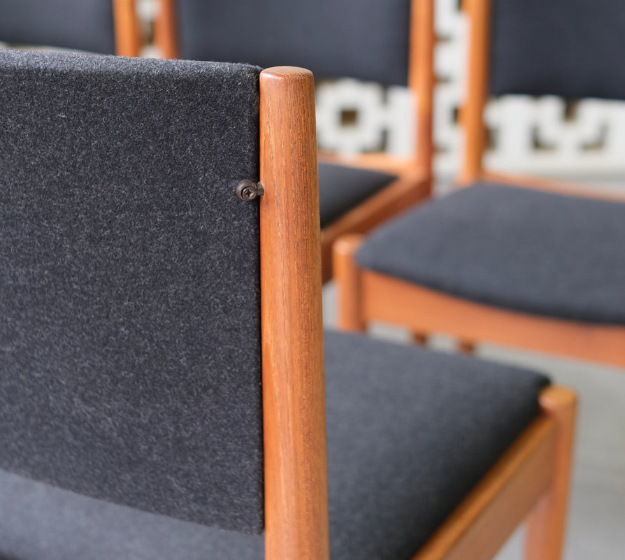 Four Mid-Century Dining Chairs in Teak