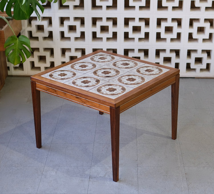 Danish Tile-Top Corner Table in Rosewood