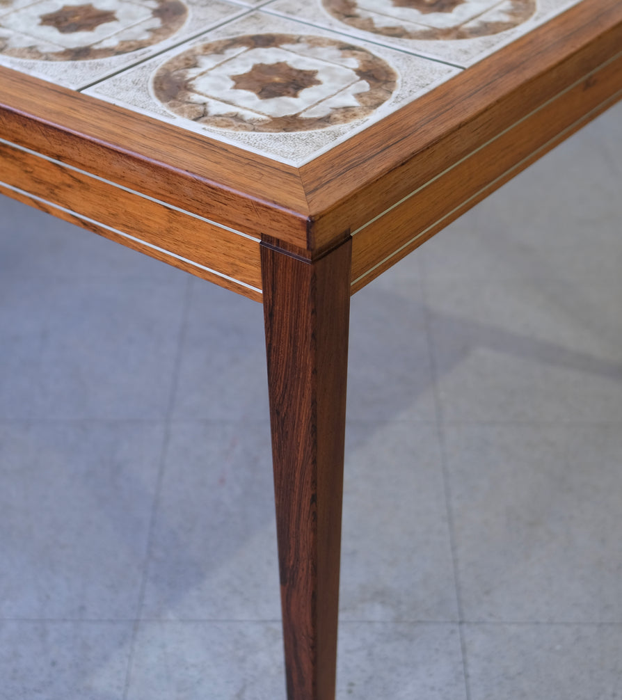 Danish Tile-Top Corner Table in Rosewood