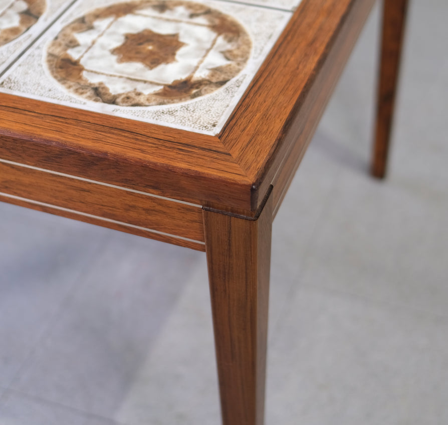 Danish Tile-Top Corner Table in Rosewood